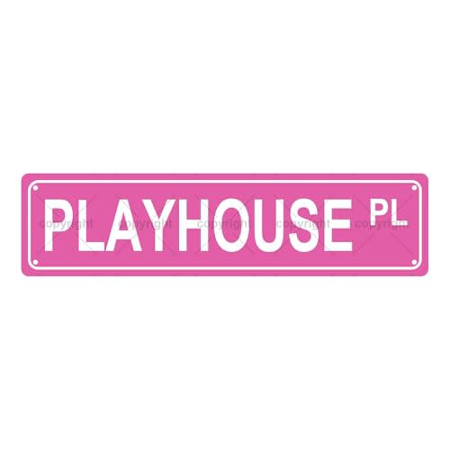 PLAYHOUSE PL SPACE Metal Tin Street Sign Bar Cafe Garage Cave Home Room Wall Bathroom Farmhouse Garden Porch Patio Decor (PLAYHOUSE)