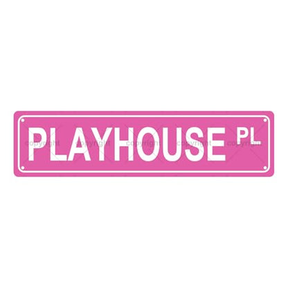 PLAYHOUSE PL SPACE Metal Tin Street Sign Bar Cafe Garage Cave Home Room Wall Bathroom Farmhouse Garden Porch Patio Decor (PLAYHOUSE)