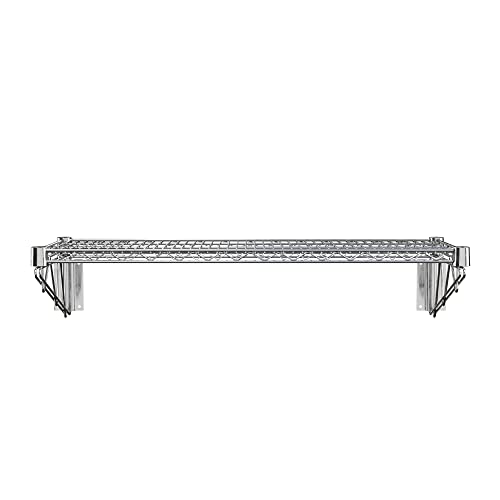 14" x 36" Chrome Wire Wall Mount Shelf (Chrome / 14" x 36")