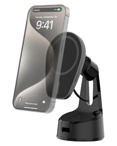 MPQMWD Charge Pro Qi2 MagSafe Charger Car Mount (Window / Dash Suction / Teardrop)