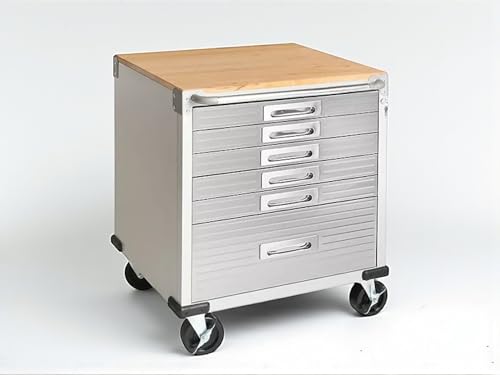 Heavy Duty Rolling Storage Cabinet with Wheels and Drawers (6 Drawer (28" W x 25" D x 34.5" H) / Granite)