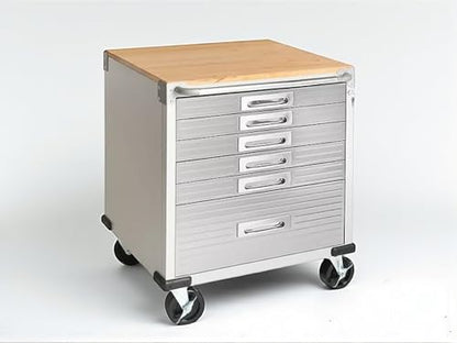 Heavy Duty Rolling Storage Cabinet with Wheels and Drawers (6 Drawer (28" W x 25" D x 34.5" H) / Granite)