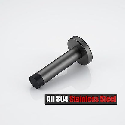Door Stopper 304 Stainless Steel Thicken 1mm Sound Dampening Door Stop Bumper Wall Protetor 2 Pack (2 Pack / Brushed Grey)