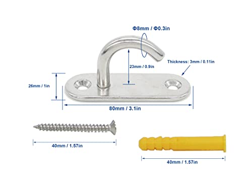 Stainless Steel Ceiling Hooks & Wall Hangers (M8 J Hook)