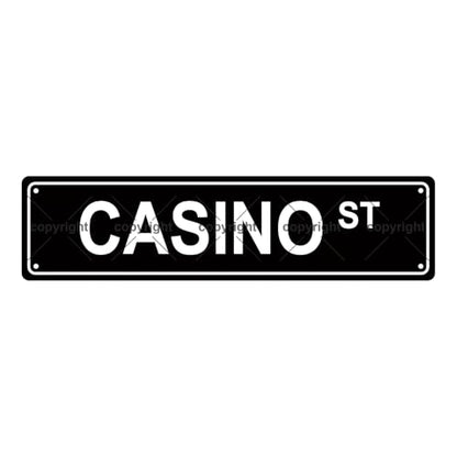 CASINO ST SPACE Metal Tin Street Sign Bar Cafe Garage Cave Home Room Wall Bathroom Farmhouse Garden Porch Patio Decor (CASINO)