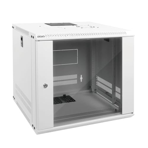 9U Wall Mount Rack Network Cabinet for 19" IT Equipment (9U/Glass Door / White)