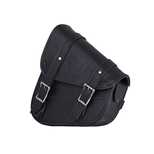 Motorcycle Saddle Bags Solo Swing Arm Bag For Sportster Softail PVC Waterproof Motorcycle Luggage Bags for Motorcycle or Bike (Black / Left Side)