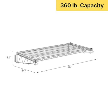 24" x 48" Chrome Wire Wall Mount Shelf (Chrome / 24" x 48")