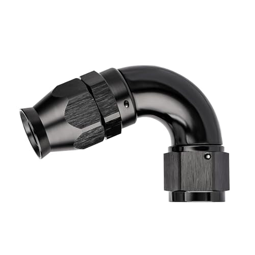 12AN 120 Degree PTFE One Piece Full Flow End Hose Fitting Aluminum Black (12AN / 120 Degree)