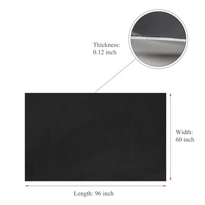 Suede Headliner Fabric with Foam Backing (Black / 96"L×60"W)