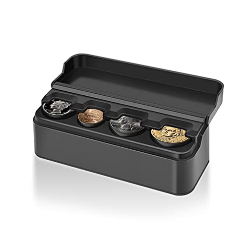 Compact Coin Holder for Car (Black)