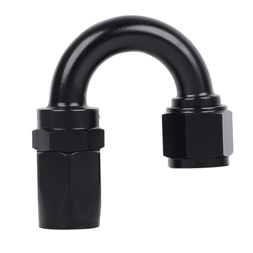 Swivel 8AN Fitting 180 Degree For CPE Braided Hose End Black 2Pcs (8AN 180° 2Pcs)