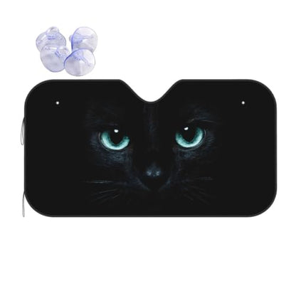 Black Cat Eyes Car Windshield Sunshade Front Window Sun Visor Protector Foldable Shield Cover for Truck SUV (Black11 / Small)