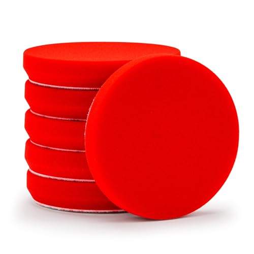12216 5.5 in Red Foam Waxing Pads (5.5" Pads (Set of 6))