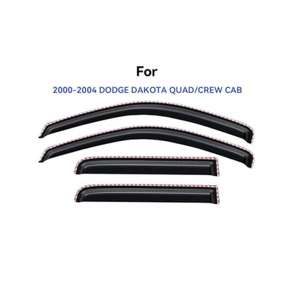 in Channel Window Visors Rain Guards for 2000 (2000-2004 Dodge Dakota Crew/Quad Cab)