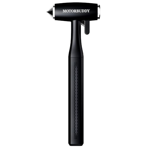 Car Window Breaker Seatbelt Cutter and Emergency Glass Breaker (Matte Black)