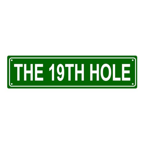THE 19TH HOLE SPACE Metal Tin Street Sign Bar Cafe Garage Cave Home Room Wall Bathroom Farmhouse Garden Porch Patio Decor (THE 19TH HOLE)