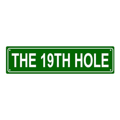 THE 19TH HOLE SPACE Metal Tin Street Sign Bar Cafe Garage Cave Home Room Wall Bathroom Farmhouse Garden Porch Patio Decor (THE 19TH HOLE)