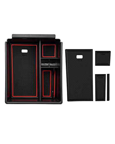 Center Console Organizer for 2022 2023 2024 Hyundai Tucson Accessories Armrest Storage Box Secondary Insert Tray with 2 Color Mats (2022-2024 Hyundai Tucson)