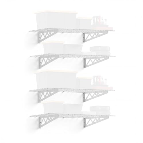 Steel Garage Wall Shelves 4 (24"x48" (4-Pack) / White)