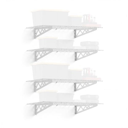 Steel Garage Wall Shelves 4 (24"x48" (4-Pack) / White)