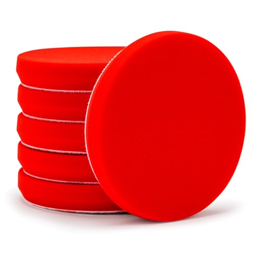 12215 6.5 in Red Foam Waxing Pads (6.5" Pads (Set of 6))