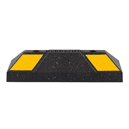 Heavy Duty Rubber Parking Stop Durable Easy to Install Reflective Parking Curb Garage Car Stopper for Indoor and Outdoor Use (2 Pack)