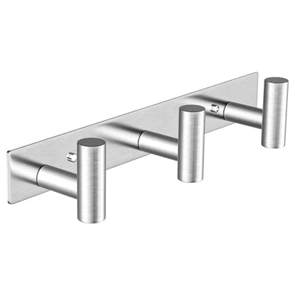 Wall Mounted Coat Rack ("T" Shape 3 Hooks - 1 Pack / Silver)