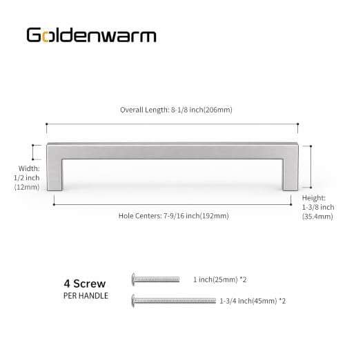 10 Pack 7-1/2 Inch Brushed Nickel Cabinet Pulls Drawer Handles (Brushed Nickel / 7-1/2 inch Hole Centers)