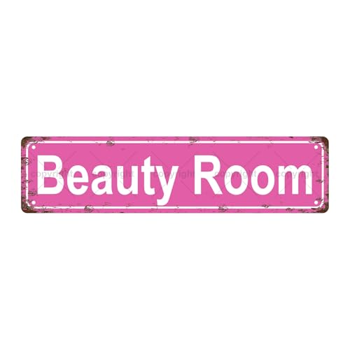 BEAUTY ROOM SPACE Metal Tin Street Sign Bar Cafe Garage Cave Home Room Wall Bathroom Farmhouse Garden Porch Patio Decor (BEAUTY ROOM)
