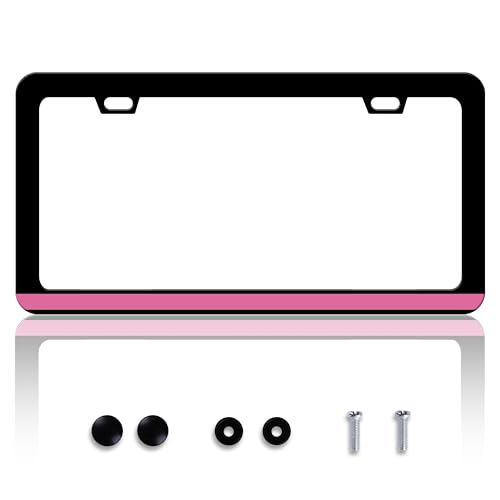 Breast Cancer Awareness License Plate Frame Stainless Steel 6x12 Inch 2Hole (Breast Cancer Awareness)