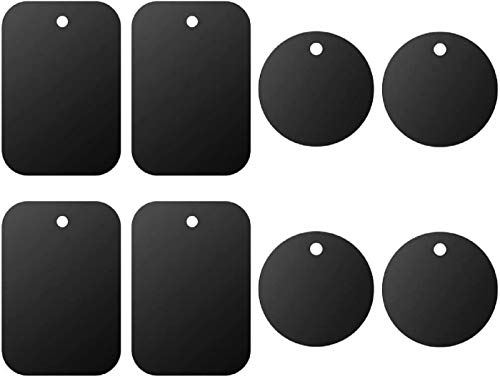 Universal Metal Plate 8 Pack for Magnetic Phone Car Mount Holder Cradle with Adhesive (4.5 cm x 6.5 cm x 0.5 cm)