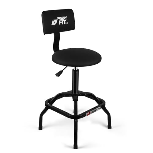 Shop Stool with Backrest (Black)