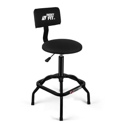 Shop Stool with Backrest (Black)