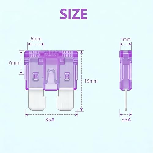 80Pcs) 35 Amp Standard Fuse, 35A Car Blade Fuses for Car/RV/Truck/SUV/Motorcycle/Boat (35A)