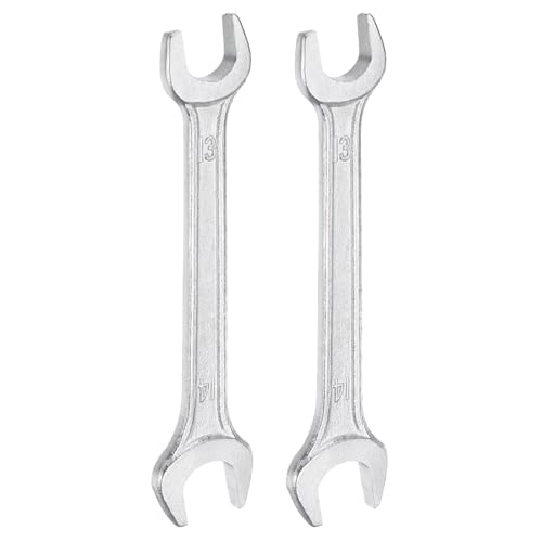 2pcs Double Open End Wrench 13mm x 14mm Metric 15 Degree Offset Angle Small Flat Head Wrench Galvanizing Open Ended Spanner for Automotive Repair Furniture Assembly (13mm x 14mm)