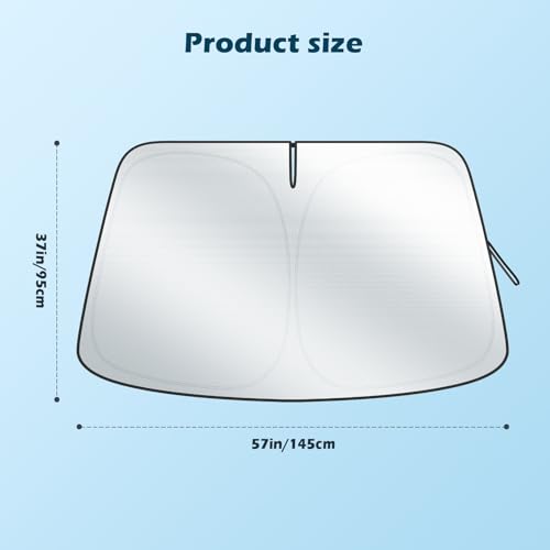 Car Windshield Sun Shade (Tesla Model 3/Y (57" × 37"))