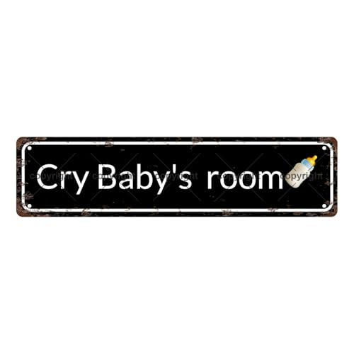 CRY BABY'S ROOM SPACE Metal Tin Street Sign Bar Cafe Garage Cave Home Room Wall Bathroom Farmhouse Garden Porch Patio Decor (CRY BABY'S ROOM)