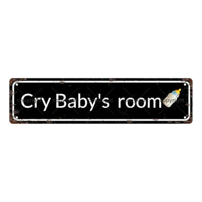 CRY BABY'S ROOM SPACE Metal Tin Street Sign Bar Cafe Garage Cave Home Room Wall Bathroom Farmhouse Garden Porch Patio Decor (CRY BABY'S ROOM)