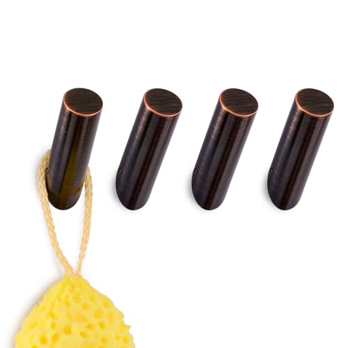 Towel Hooks Wall Mounted 4 Pack (Bronze-Round / 4 Pack)