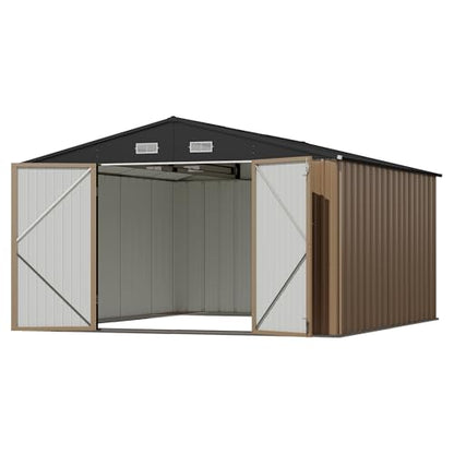 10x12 FT Outdoor Storage Shed (Brown / 10x12 FT)