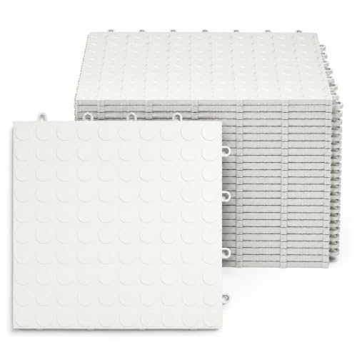SnapLock GarageDeck 12"x12" Interlocking Garage Floor Tiles (24 Pack / White)