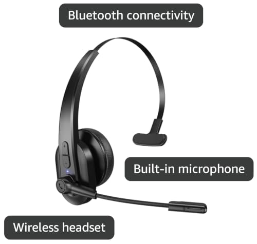 Wireless Headset with Microphone (Gray)