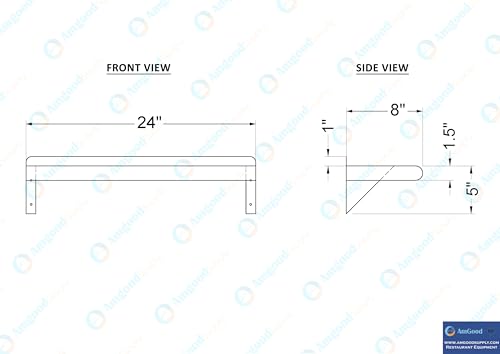8 in. x 24 in. Stainless Steel Wall Mount Shelf (8 in. x 24 in.)