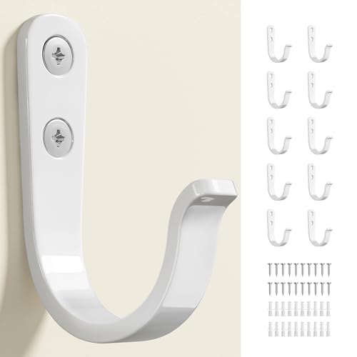 10Pcs Wall Hooks (White / 10 Pack)