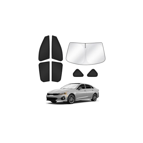 Sunshades for 2025 2026 Kia K4 Accessories Windshield Sun Shade Side Rear Window Shade Cover Sun Visor Shield Privacy Protection for Camping Keep Vehicle Cool Black 7PCS (Kia K4 2025-Present)