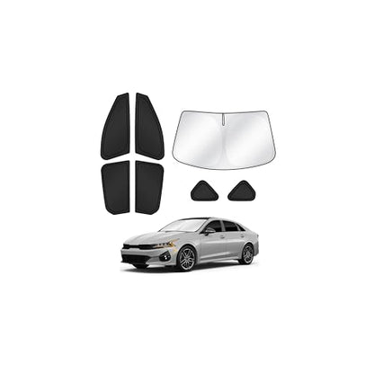 Sunshades for 2025 2026 Kia K4 Accessories Windshield Sun Shade Side Rear Window Shade Cover Sun Visor Shield Privacy Protection for Camping Keep Vehicle Cool Black 7PCS (Kia K4 2025-Present)