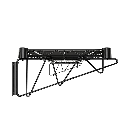 14" x 60" Black Epoxy Wire Wall Mount Shelf (Black / 14" x 60")
