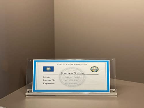 4 Pack of Acrylic Business License Frame for 4x9 Business License Certificate Desk (Clear-4PCS)