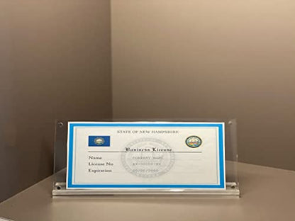 4 Pack of Acrylic Business License Frame for 4x9 Business License Certificate Desk (Clear-4PCS)